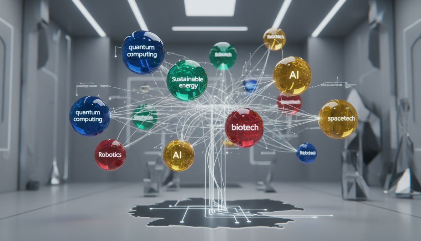 Visualizing the diverse and interconnected deeptech sectors and startups across Germany.