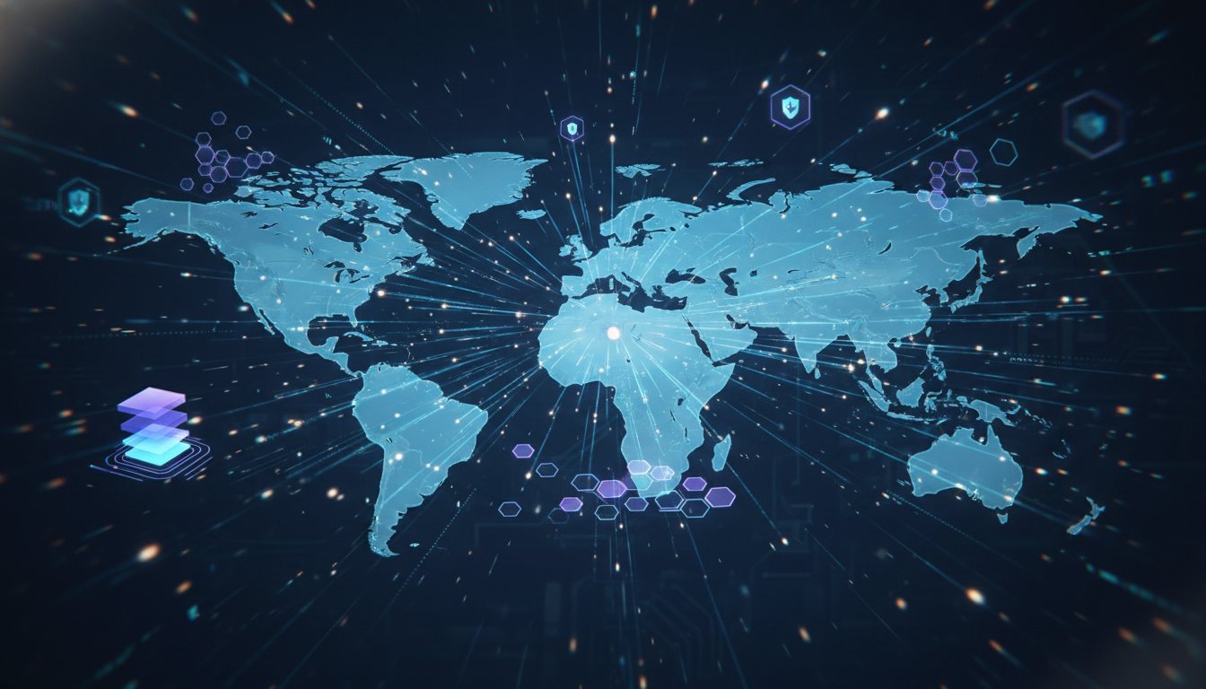 Real-time digital payments flowing securely across international borders, powered by AI.