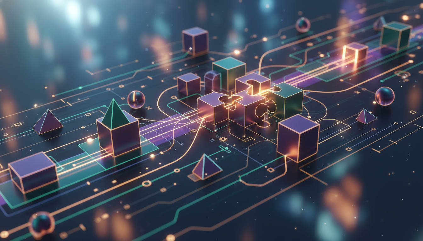 Abstract illustration of technological innovation, resilience, and problem-solving in a professional setting.