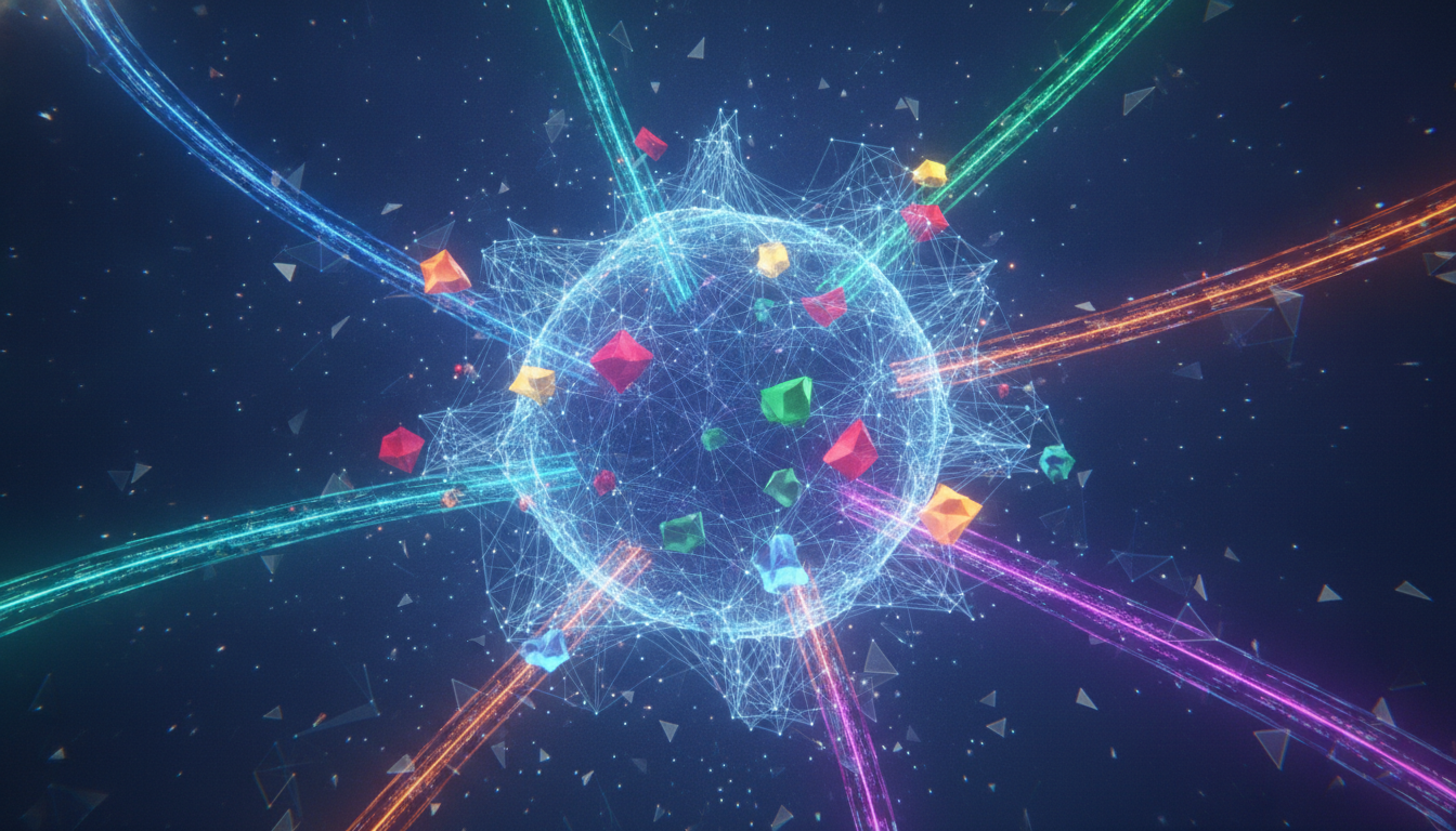 An abstract depiction of the interconnected and competitive global streaming market, highlighting data flow and diverse content.