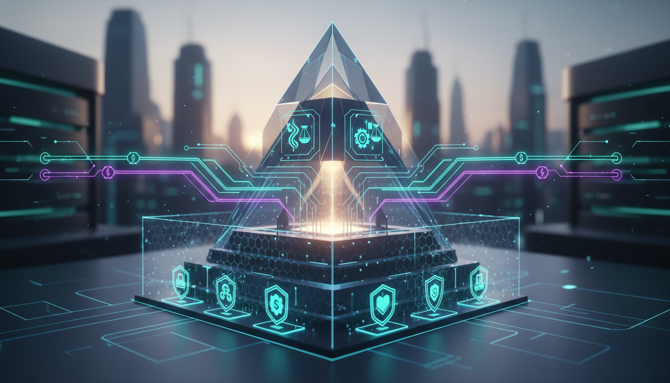 Conceptual image showing vertical AI delivering precision and compliance in a regulated industry.