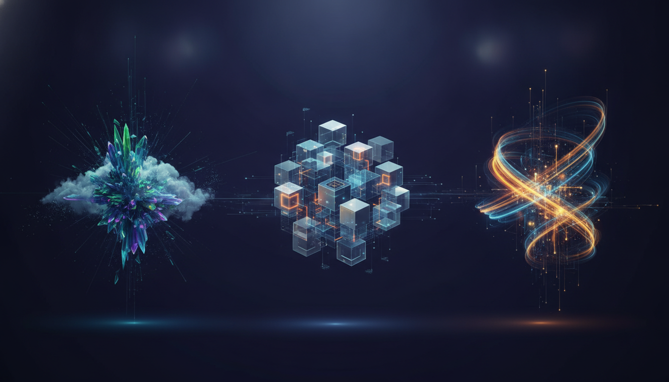 Abstract comparison highlighting the distinct yet comprehensive service portfolios of AWS, Azure, and Google Cloud.