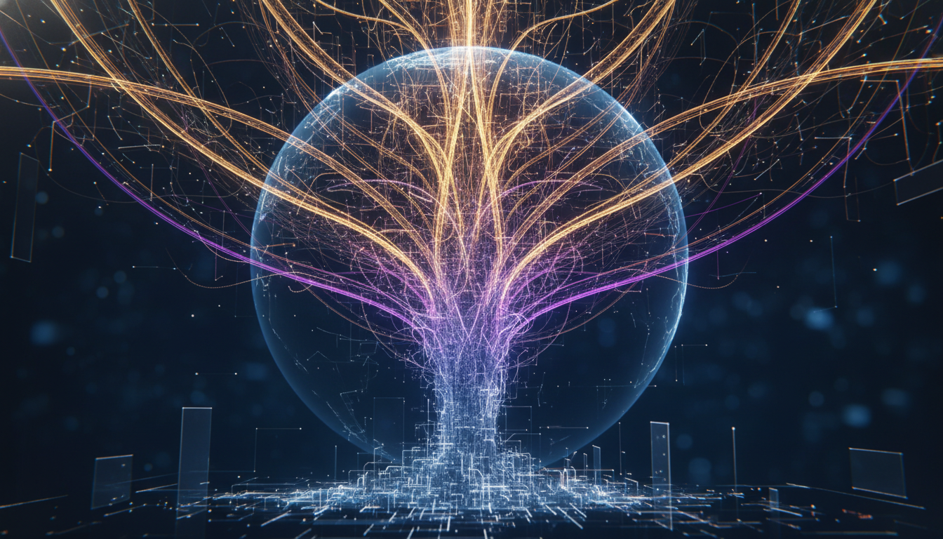Abstract visualization of Israel's tech ecosystem evolving from startups to scale-ups, showing growth and global expansion.